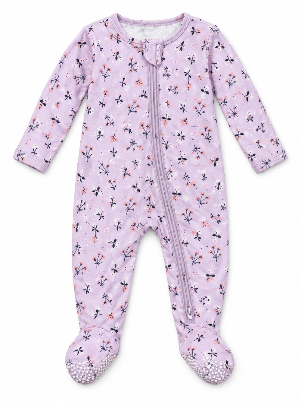 Baby Lavender Floral Footed One-Piece